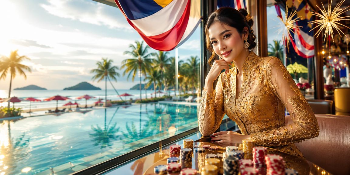 Hiburan kasino dan promosi bonus di Langkawi dengan pakaian tradisional kebaya Malaysia